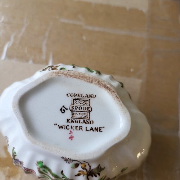 Vintage Copeland Spode Wicker Lane Covered Sugar Bowl GUC SEE PICS "BIN H" - Picture 8 of 9